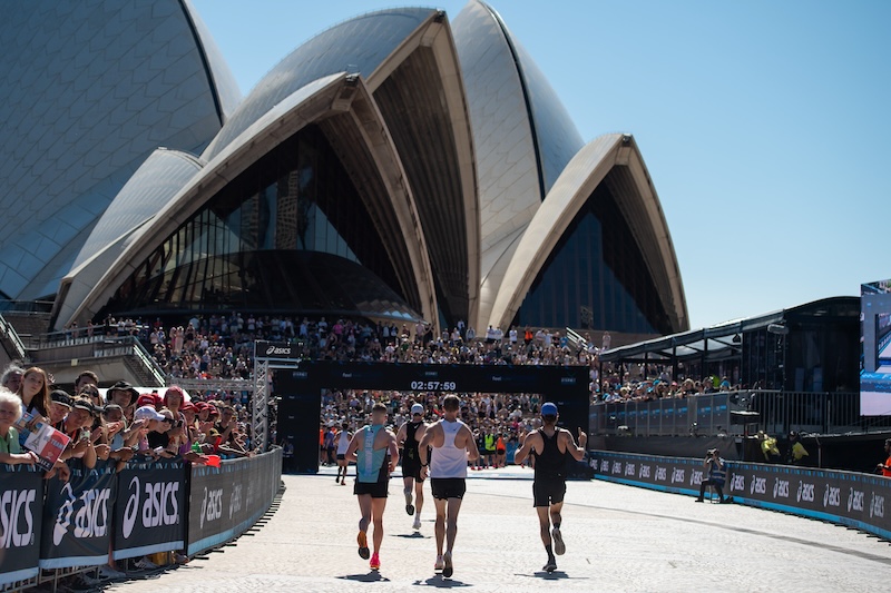 Beautiful view of the Sydney Opera House at the finish line
