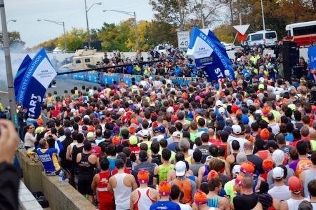 Runners getting ready to go