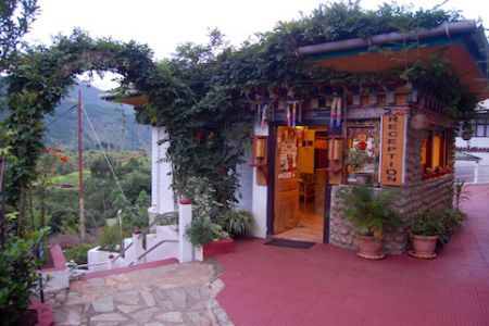 Reception of a hotel in the mountains